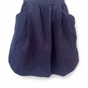 WHIT Navy Mini Cotton Skirt Curved Hem Made in USA RARE